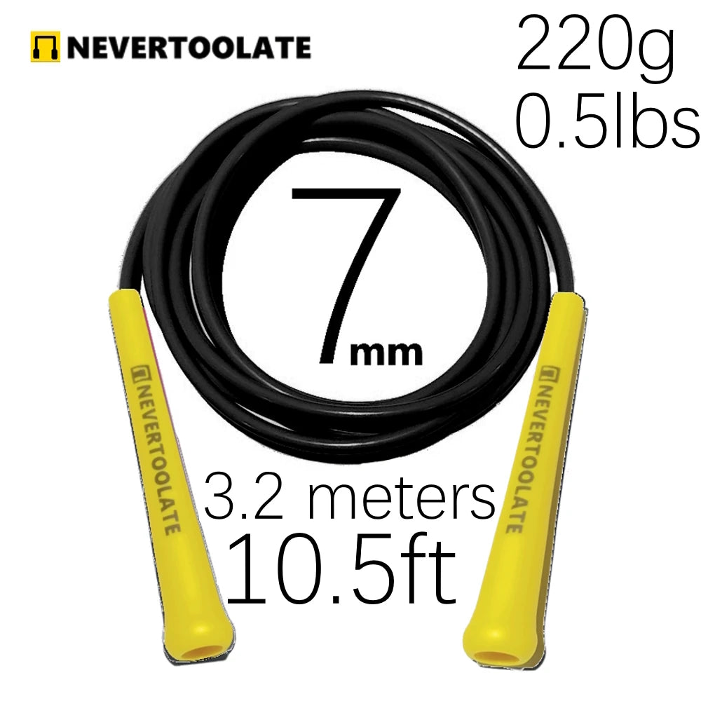 7mm diameter PVC AND PU MATERIAL ROPE LOW MIDDLE HIGHT TEMPERATURE 15.5cm long handle heavy skip jump skipping roep fitness