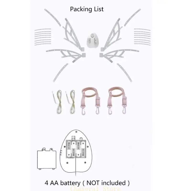 E7CE Electric ButterflyWing for Girl LED Flying Princess Fairy Wing Dress Up Costume Children School Dance Play Props