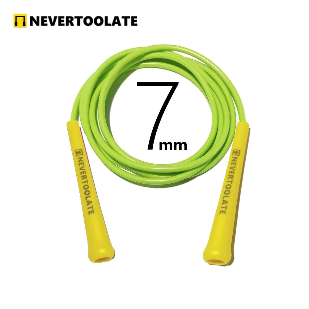 7mm diameter PVC AND PU MATERIAL ROPE LOW MIDDLE HIGHT TEMPERATURE 15.5cm long handle heavy skip jump skipping roep fitness