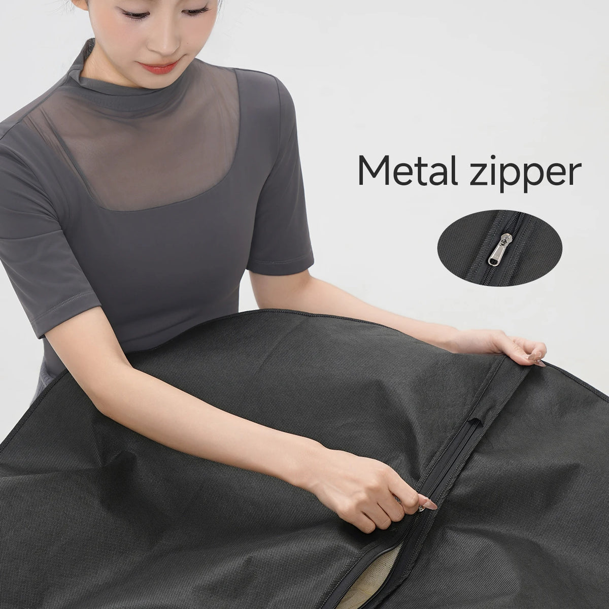 Zipper Black Storage Bag for Ballet Tutu Non-woven Waterproof Handbag Backpack for Performance Tulle Skirts Dance Accessories