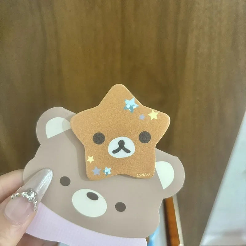 Cute Five-pointed Star Relaxed Bear Hairpin Cartoon Little Bear Side-Part Acrylic Girl Hairpin Sweet Girl Hair Accessory