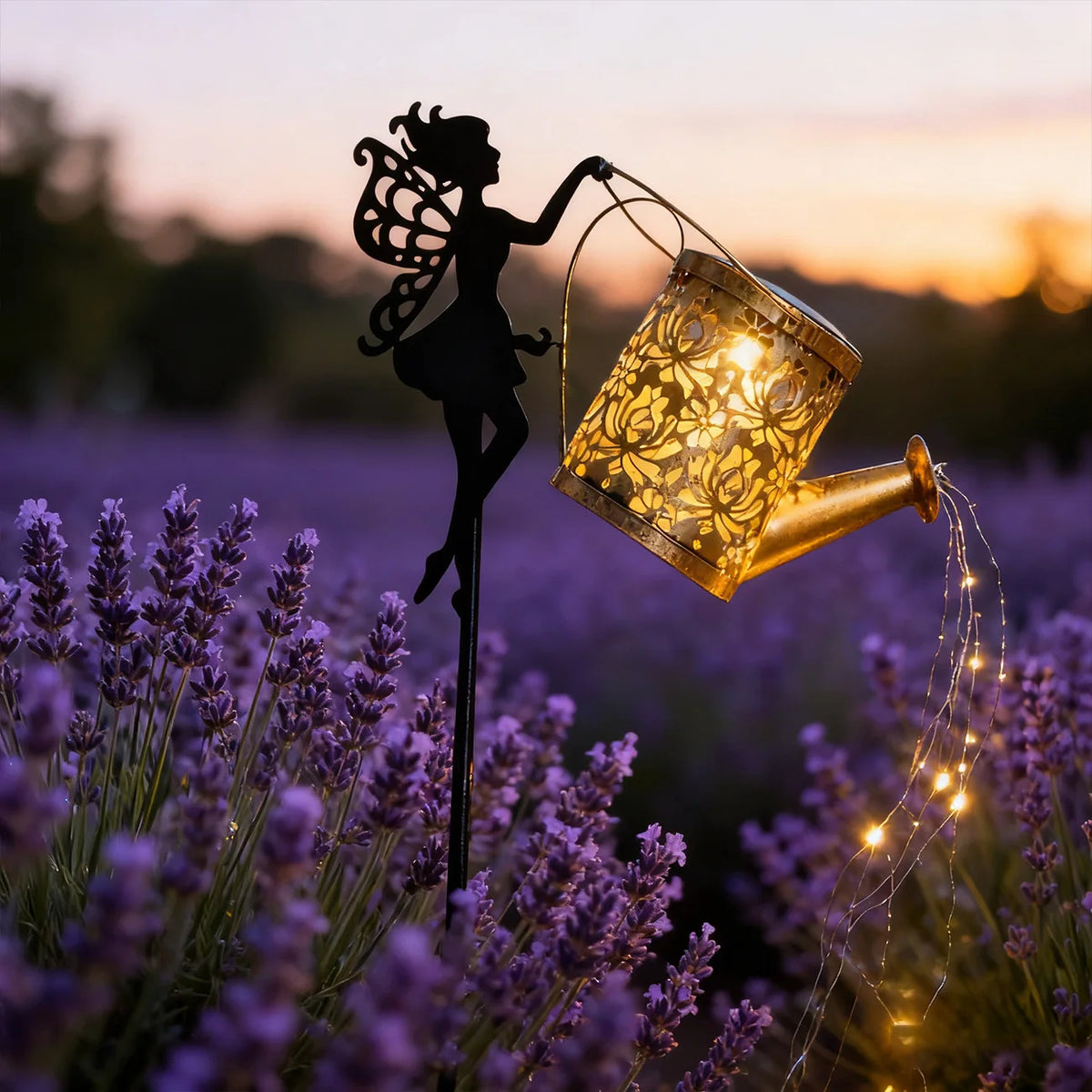 Spring planting, warm lighting, fairy tale kettle, Christmas and Halloween decoration, outdoor solar lights, garden decorations