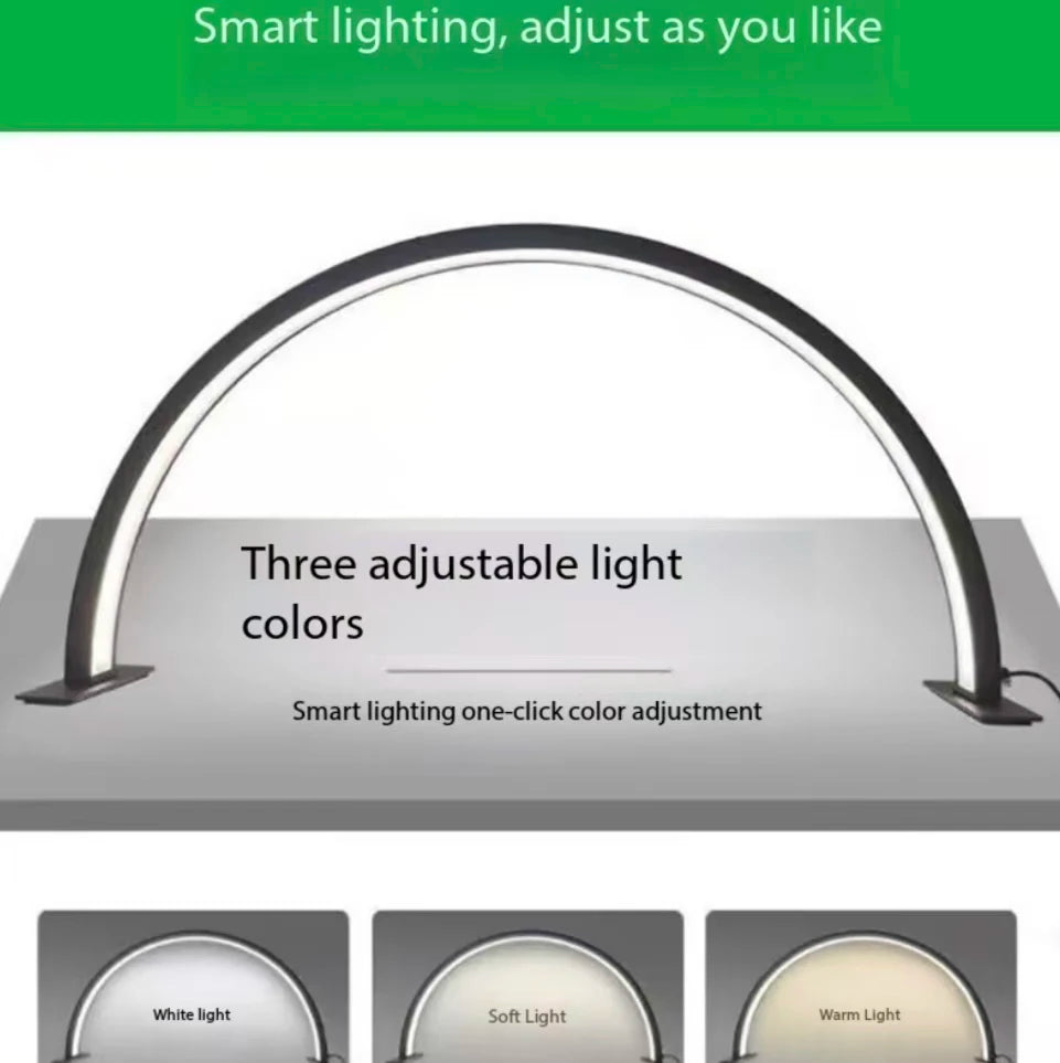 New Moon Nail Work Lamp - Beauty Work Desk Lamp, Three-color USB Power Supply-Black/White/Pink, Suitable for Nail Art, Eyelash