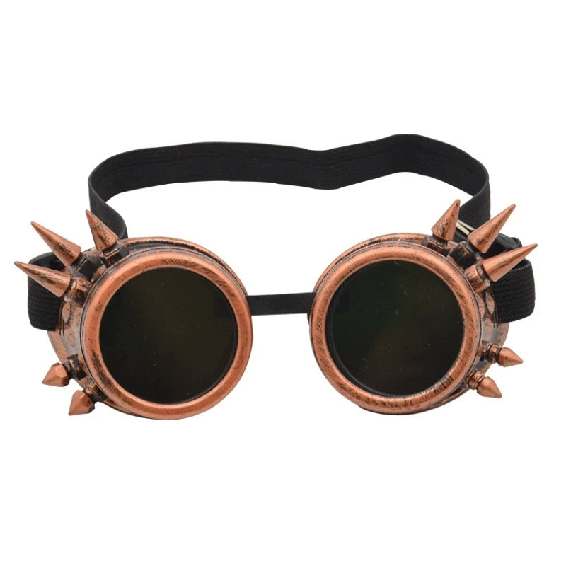 2026 Welding Round Goggle Steampunk Cyber Goth Sunglasses Rivet Spiked Goggles Cosplay Antique Victorian Gafas Hombre