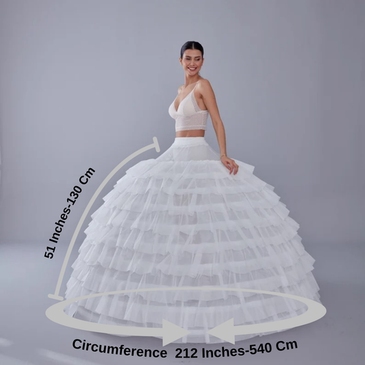 White Petticoat for Wedding Dress, 10 Hoop Bridal Underskirt, Plus Size Petticoat