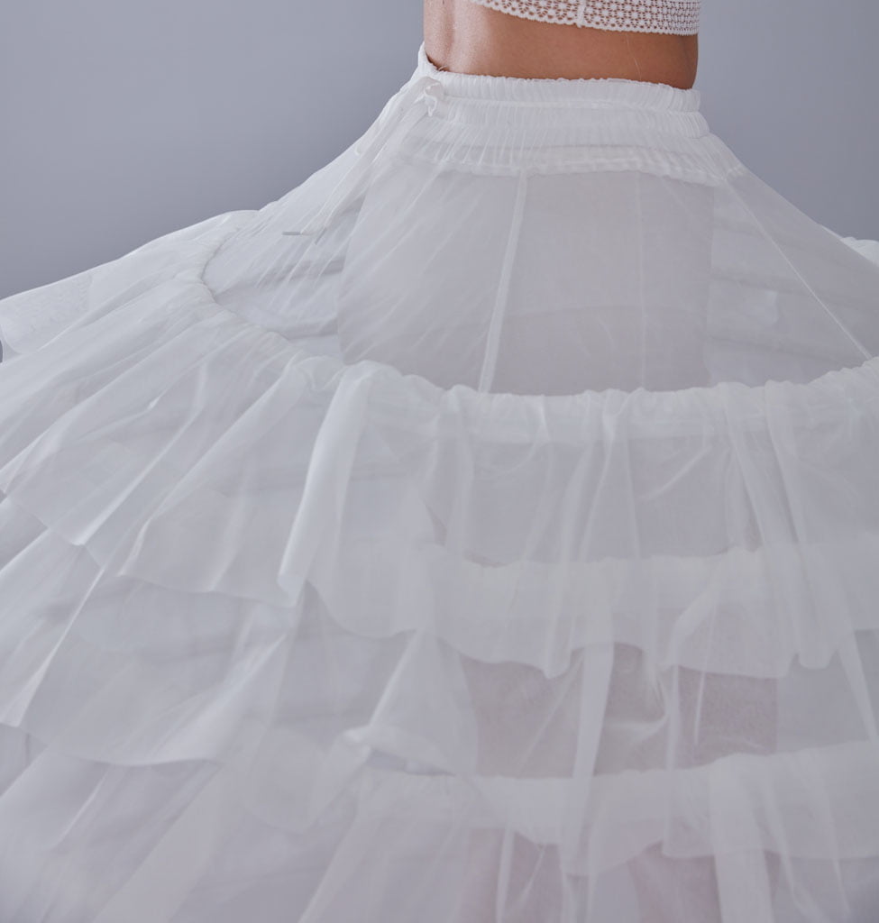 White Petticoat for Wedding Dress, 10 Hoop Bridal Underskirt, Plus Size Petticoat