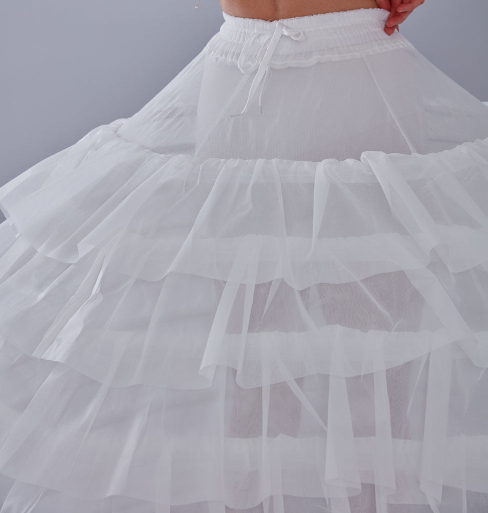 White Petticoat for Wedding Dress, 10 Hoop Bridal Underskirt, Plus Size Petticoat