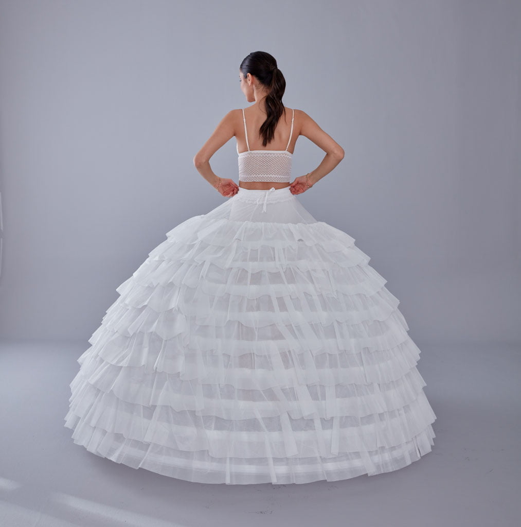 White Petticoat for Wedding Dress, 10 Hoop Bridal Underskirt, Plus Size Petticoat