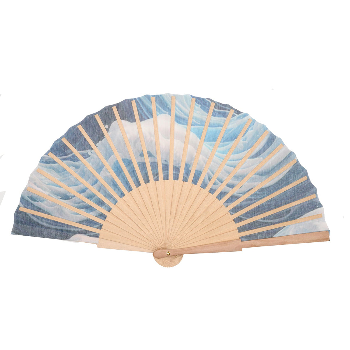 Blue Wave Hand Fan