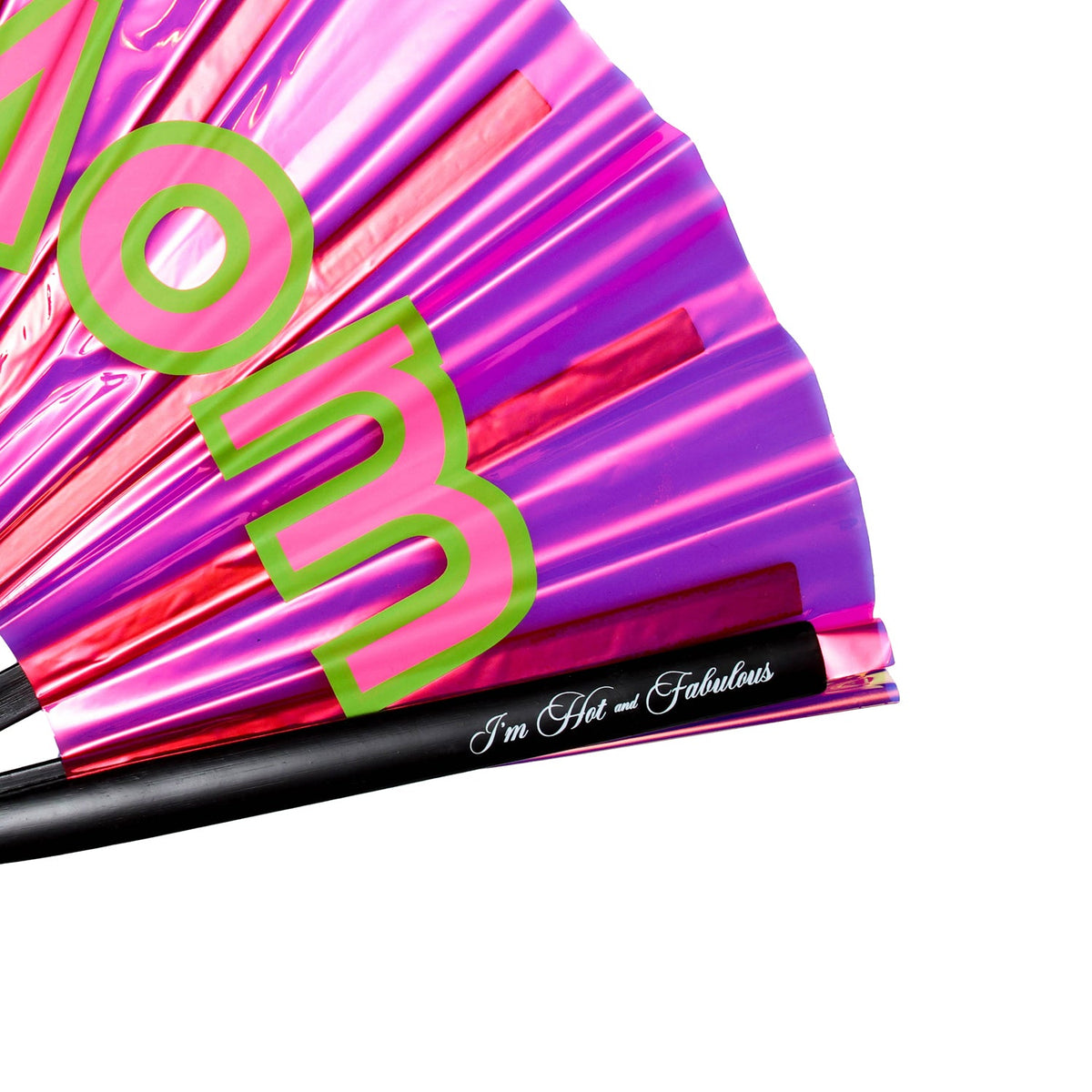 Holographic Pink Rave Mom XL Hand Fan