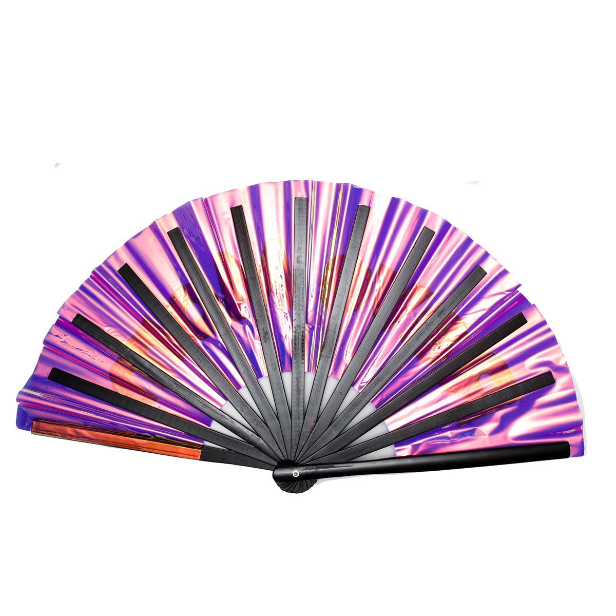 Holographic Pink Rave Mom XL Hand Fan