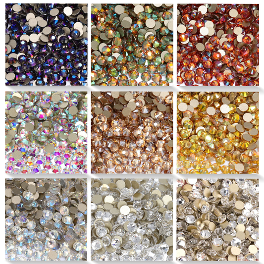 SS3-SS30 Gold Bottom Flat Back Glass High Quality Crystal Rhinestones