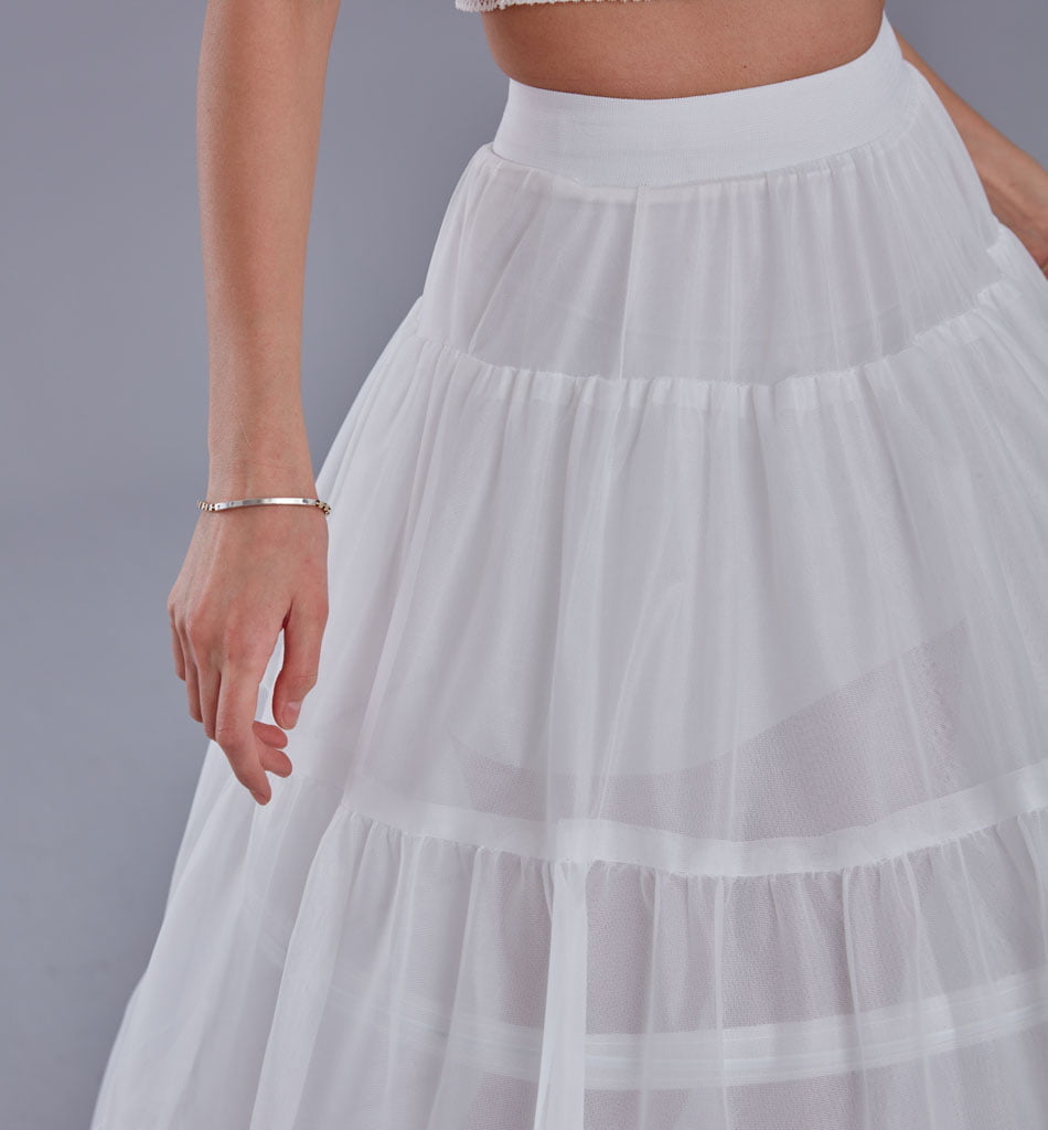 Elegant Voile and Hoop Petticoat with Two Layers