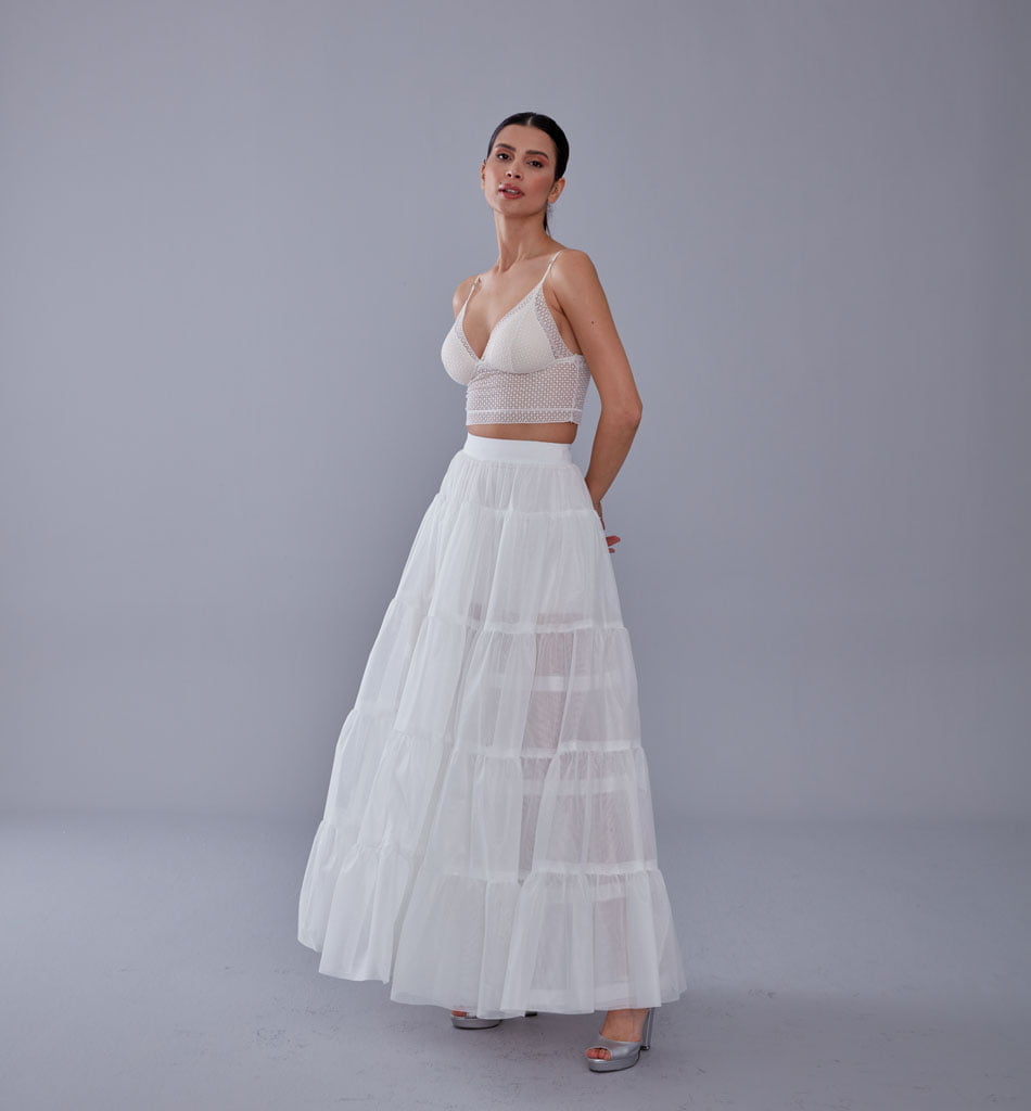 Elegant Voile and Hoop Petticoat with Two Layers