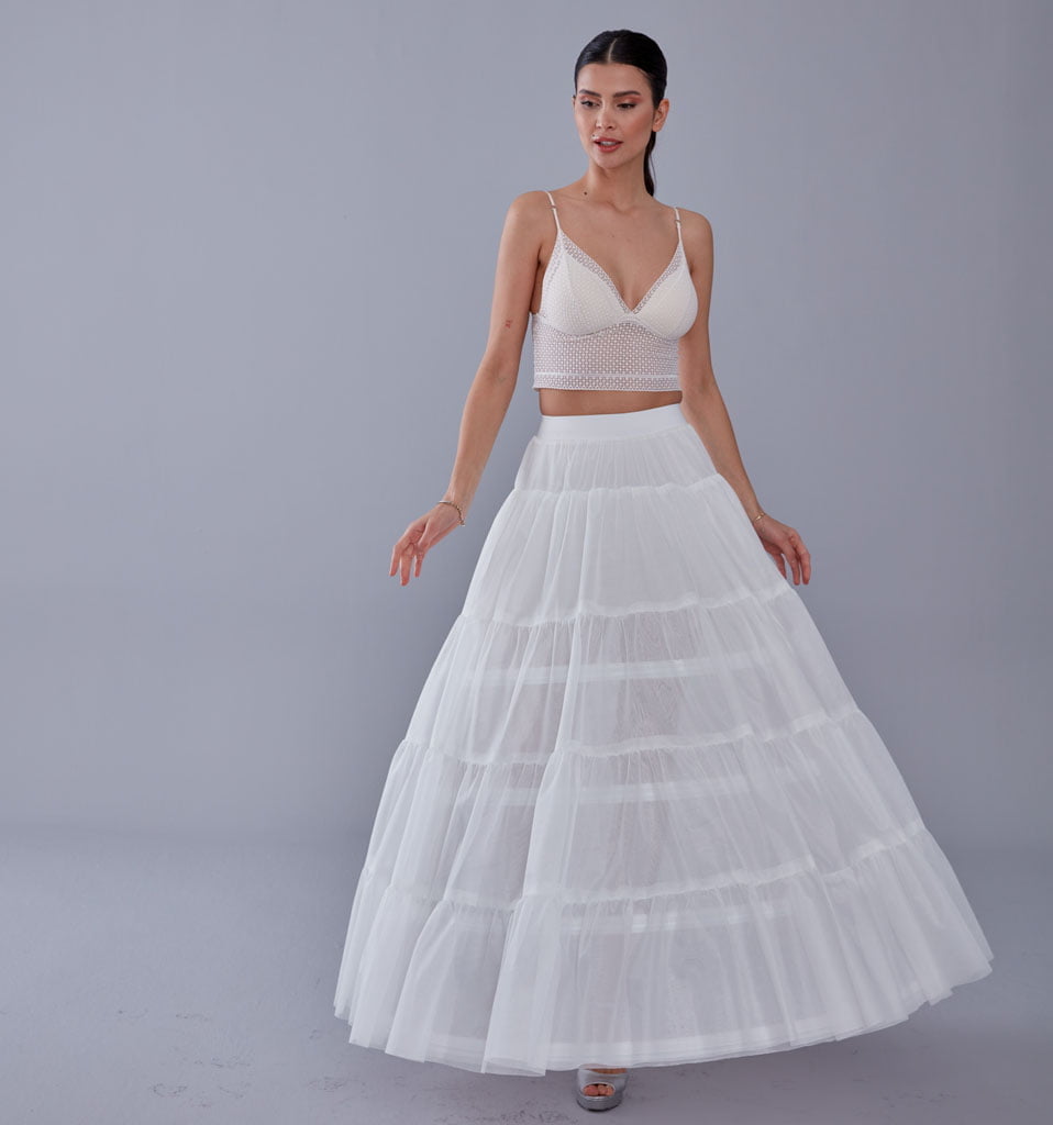 Elegant Voile and Hoop Petticoat with Two Layers