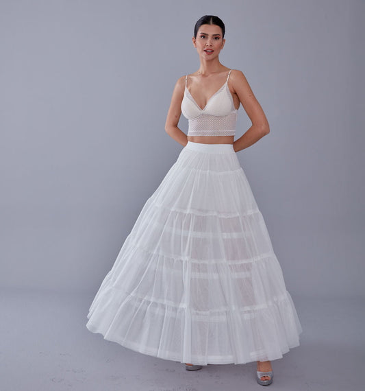 Elegant Voile and Hoop Petticoat with Two Layers