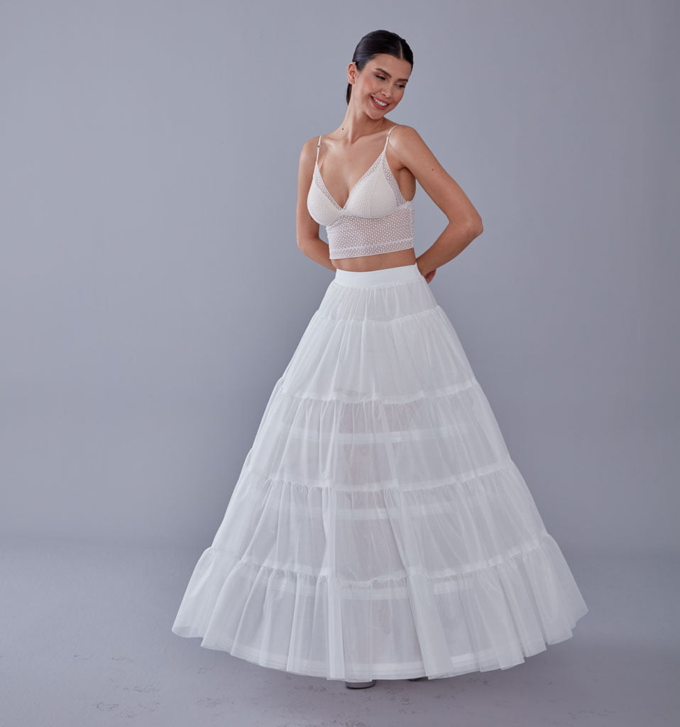 Elegant Voile and Hoop Petticoat with Two Layers