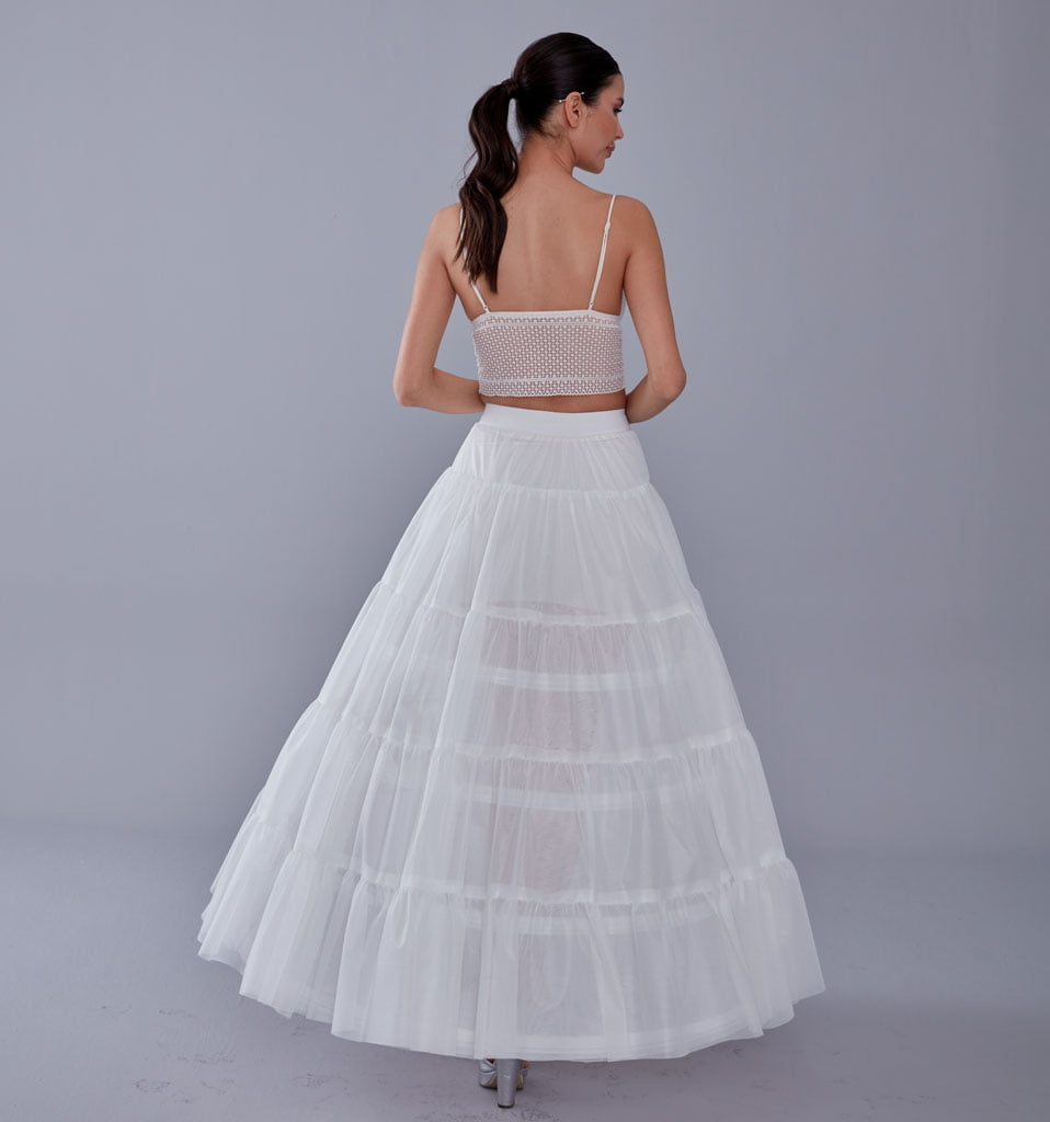 Elegant Voile and Hoop Petticoat with Two Layers