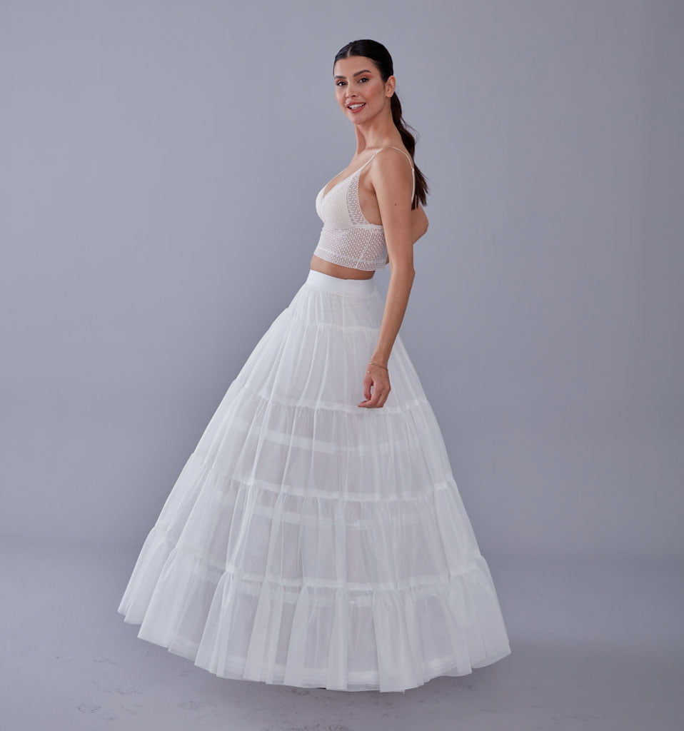 Elegant Voile and Hoop Petticoat with Two Layers