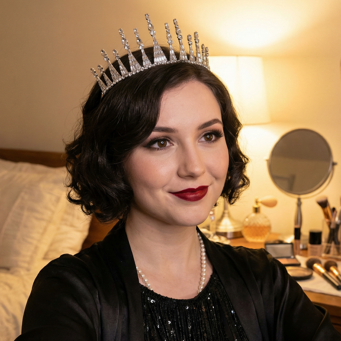 Jazz Age Skyscraper Tiara in Silver