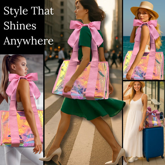 BowMe Prism Tote with Phone Pouch (Prism Pink & Prism Purple)
