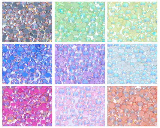 SS6-SS20 Mix Size Mocha Opal High Quality Flat-Back Glass Rhinestones