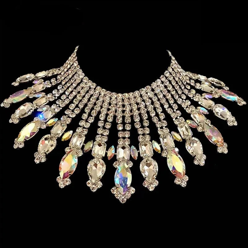 Radiating Statement Rhinestone Crystal Necklace