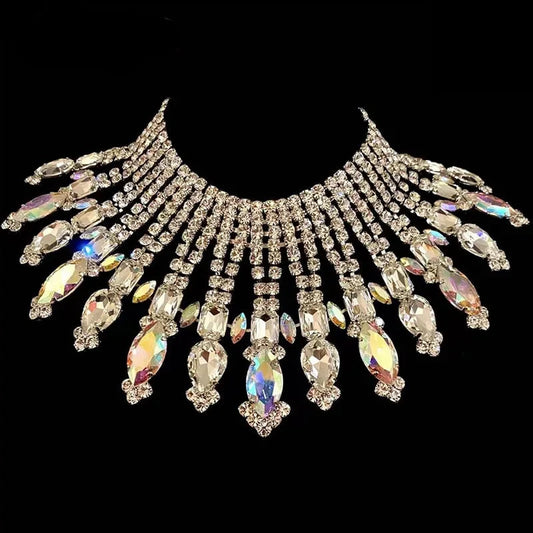 Radiating Statement Rhinestone Crystal Necklace