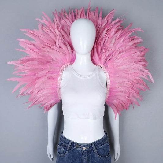 Festival Carnival Feather Shoulder Shawl