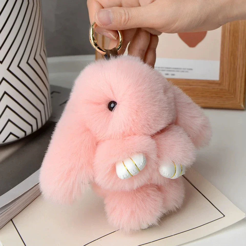 15cm Women's Rabbit Fur Keychain Bag Car Pendant Jewelry