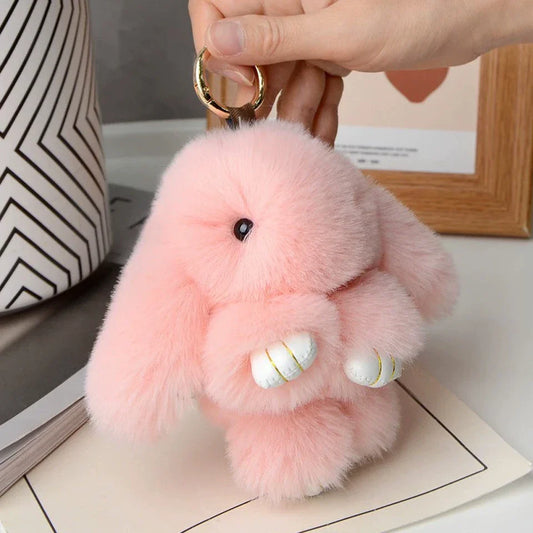 15cm Women's Rabbit Fur Keychain Pendant