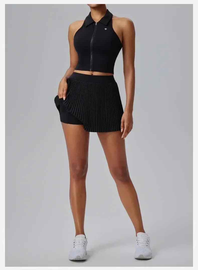 Floral Quick-drying Sports Pleated Skirt Shorts