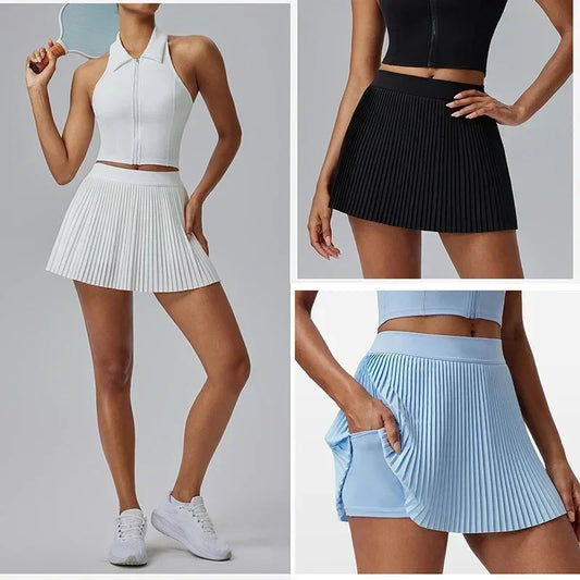 Floral Quick-drying Sports Pleated Skirt Shorts