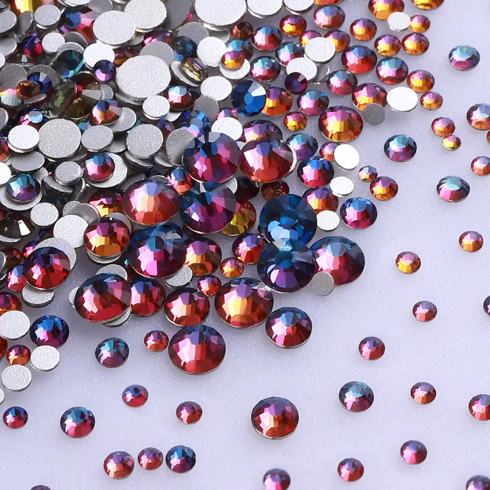 1440PCS SS3-SS20 Mix Size Non-Hotfix Glass FlatBack Rhinestones