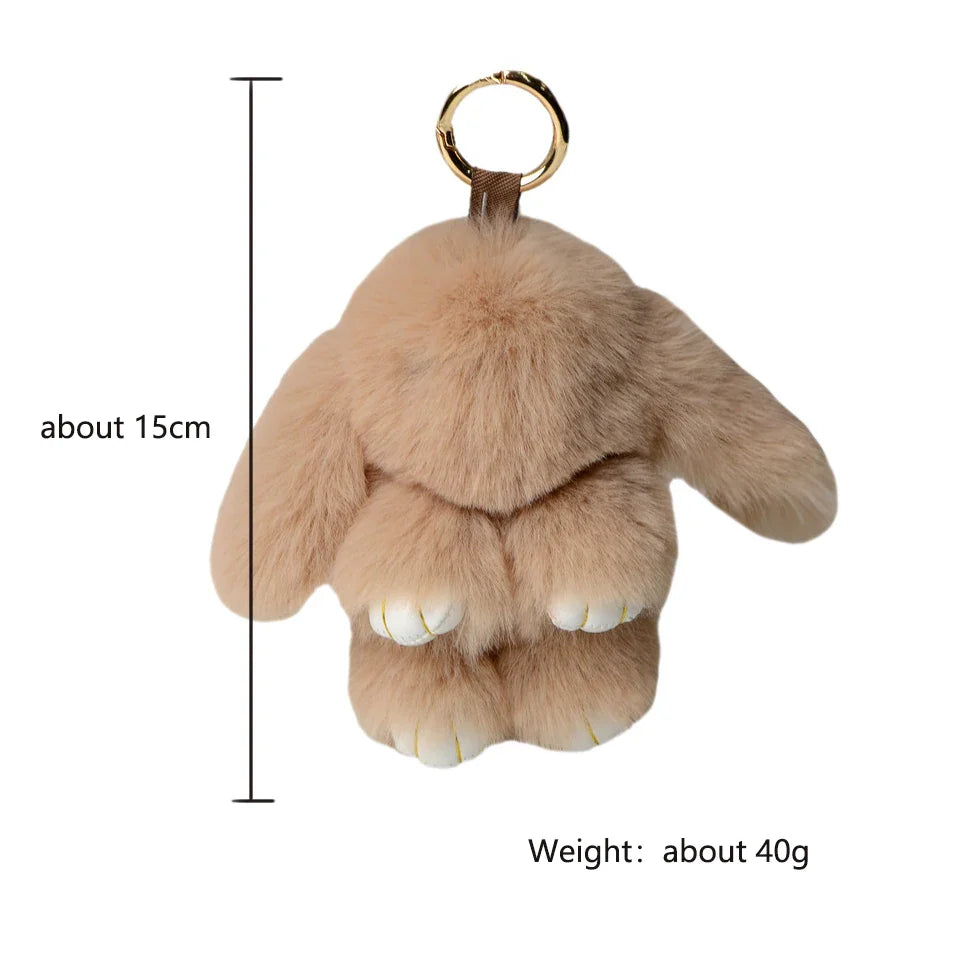 15cm Women's Rabbit Fur Keychain Bag Car Pendant Jewelry
