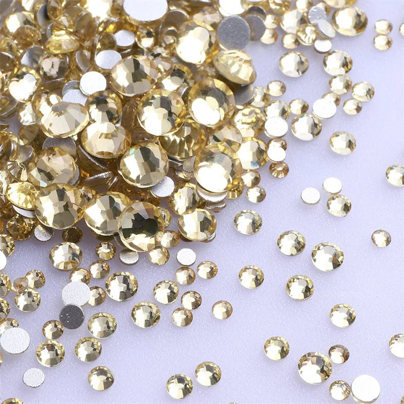 SS3-SS30 Yellow Series Hot-Fix Glass Flat Back Rhinestones