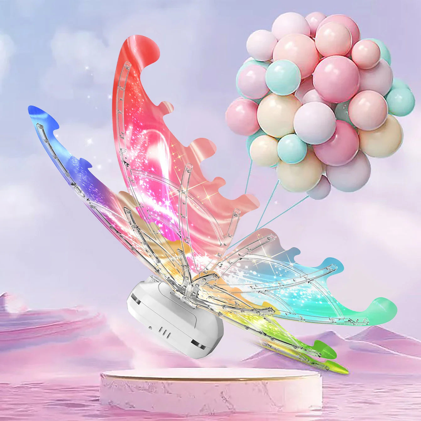 Luminous butterfly electric music fairy wings