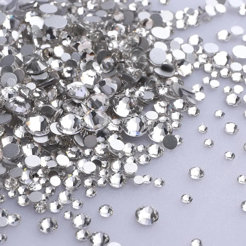 1440PCS SS3-SS20 Mix Size Non-Hotfix Glass FlatBack Rhinestones