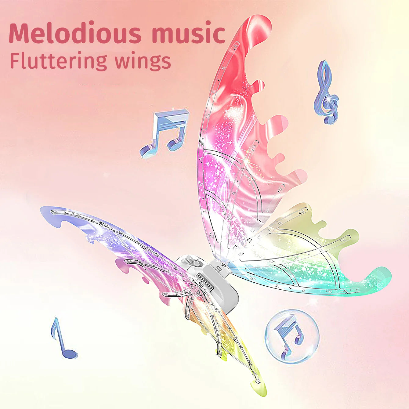 Luminous butterfly electric music fairy wings