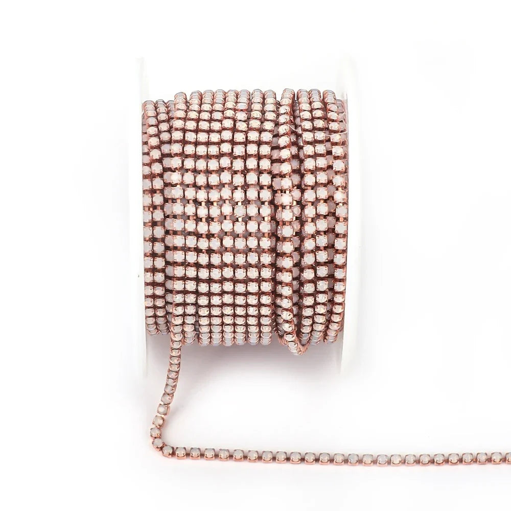 The Stardust Luminary Opal – Premium Opal & Porcelain Glass Rhinestone Cup Chain Trim