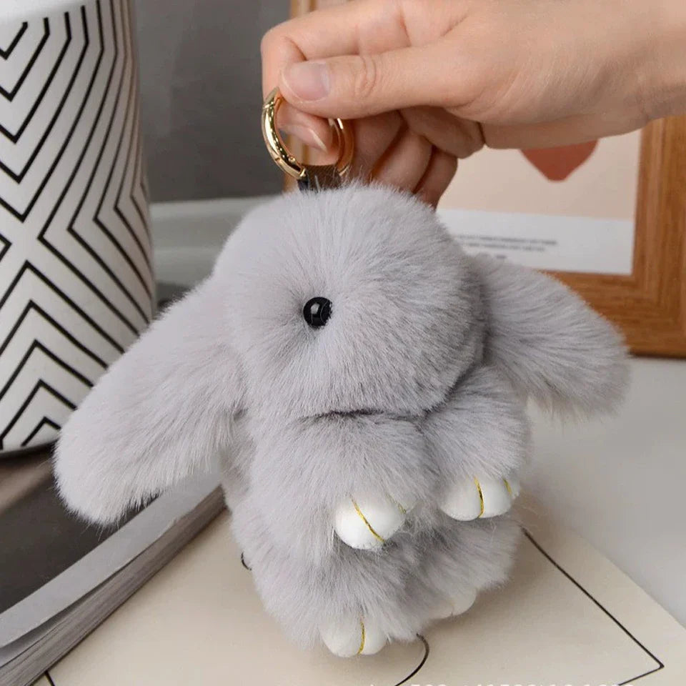 15cm Women's Rabbit Fur Keychain Bag Car Pendant Jewelry