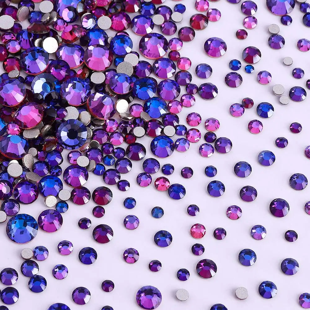1440PCS SS3-SS20 Mix Size Non-Hotfix Glass FlatBack Rhinestones