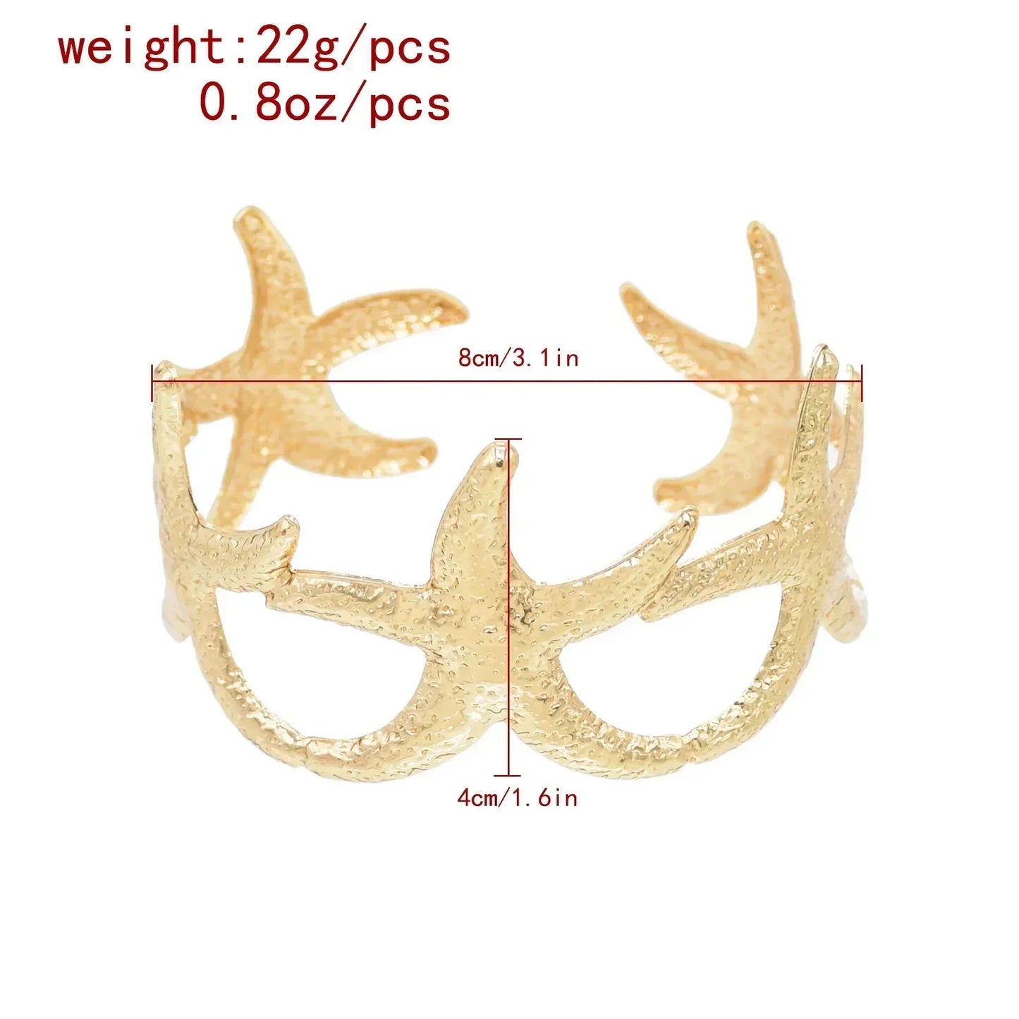 Golden Alloy 2 Starfish Arm Bracelet