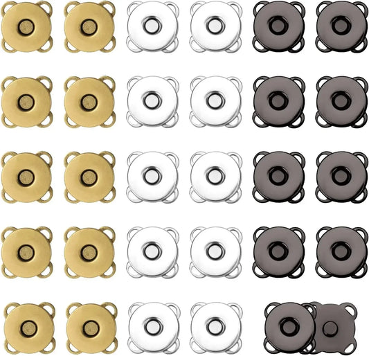 Magnetic Snap Fastener Clasps & Buttons for Bags, Purses & DIY Crafts
