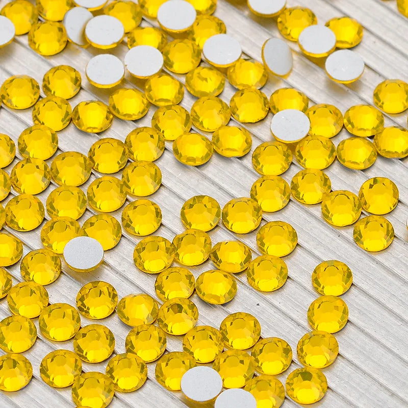 SS3-SS30 Yellow Series Non-Hotfix Glass Flat Back Rhinestones