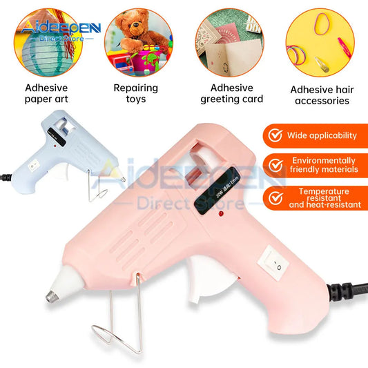 20W Mini Hot Glue Gun with 7mm x 150mm Glue Sticks – Low-Temp