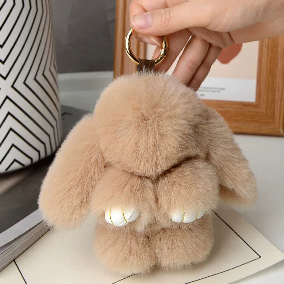 15cm Women's Rabbit Fur Keychain Bag Car Pendant Jewelry