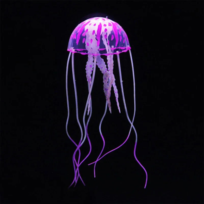Artificial Glowing Jellyfish Aquarium Ornament Luminous Swimming Fish Tank Decoration