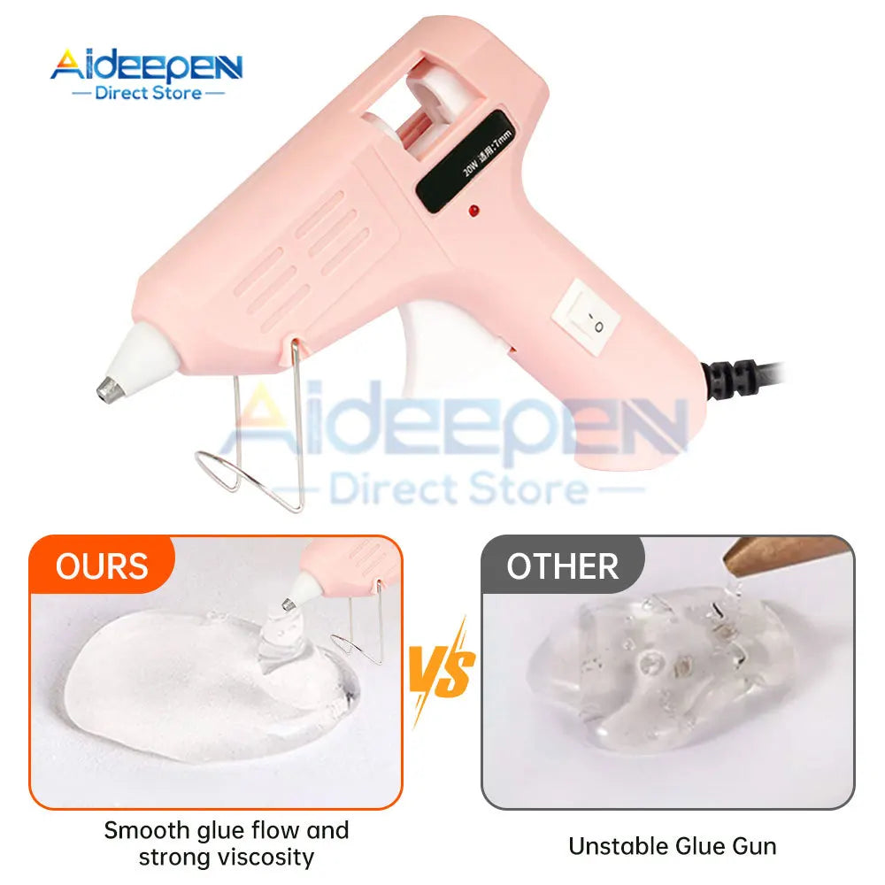 20W Mini Hot Glue Gun with 7mm x 150mm Glue Sticks – Low-Temp