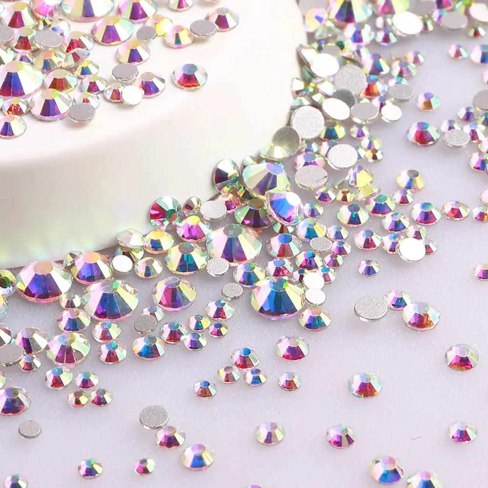 1440PCS SS3-SS20 Mix Size Non-Hotfix Glass FlatBack Rhinestones